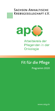 Flyer und Programm des Arbeitskreises fr Pflegende in der Onkologie Sachsen-Anhalt 2020