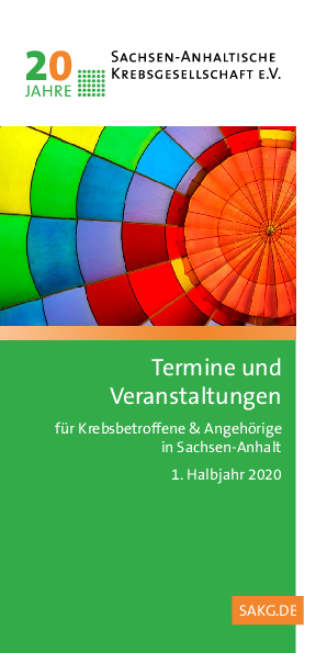 Programm zu Veranstaltungen der Sachsen-Anhaltischen Krebsgesellschaft 2020